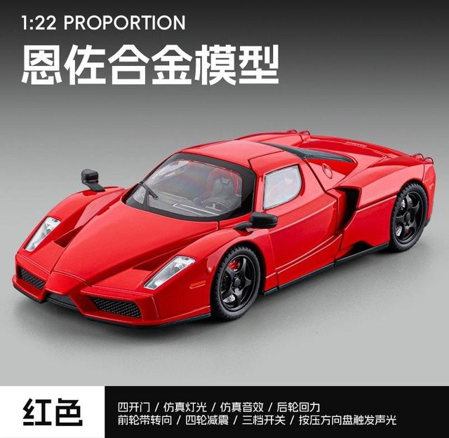 Linyi toy car Enzo Sportwagen Modell, 1:22, Metall, mit Licht und Sound, ab 14 Jahren - Bild 1