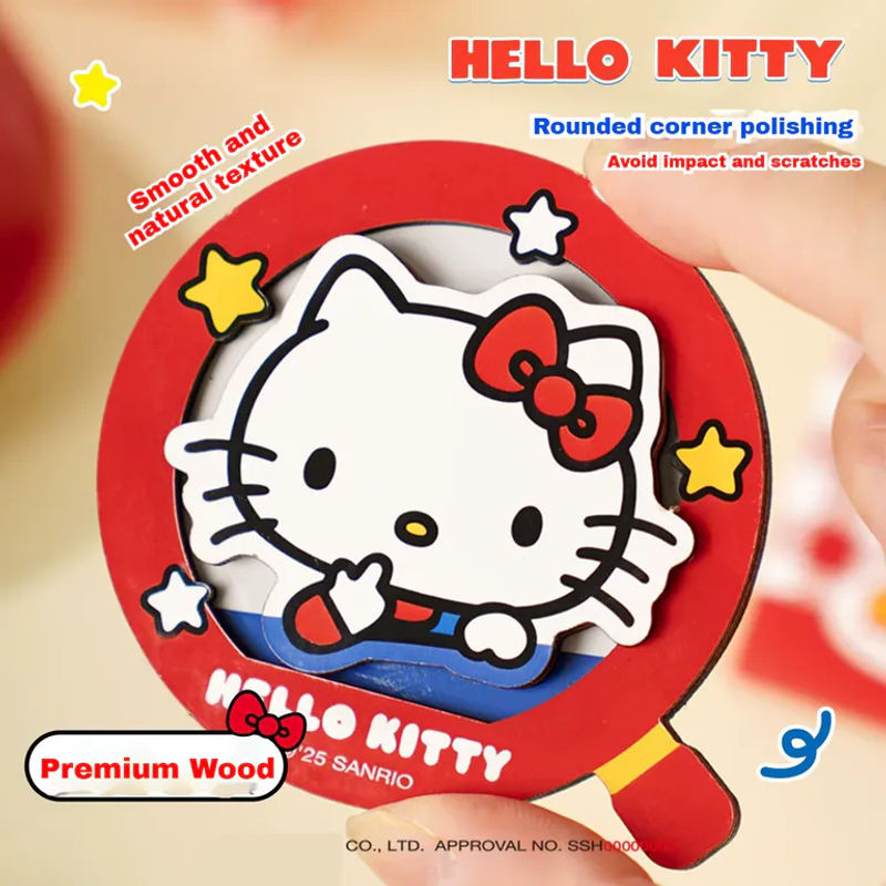 Sanrio Hello Kitty Kühlschrankmagnet aus Holz im Kawaii INS-Stil als niedliche Dekoration - Bild 4