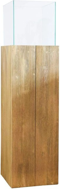 Vivanno Windlichtsäule Candela aus Akazienholz in Antikbraun, B/T/H: 27 x 27 x 100 cm - Bild 1