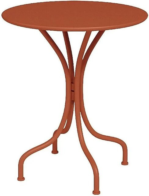 Vente-unique Gartentisch Mirmande in Terracotta, runder Metalltisch für den Garten - Bild 1