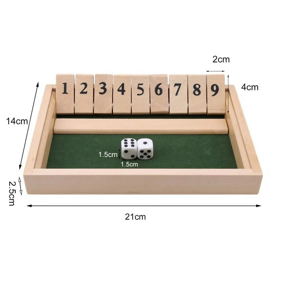 Binchi Outdoor Equipment Shut-The-Box, Brettspiel, Holz, grün, 2–4 Spieler - Bild 2