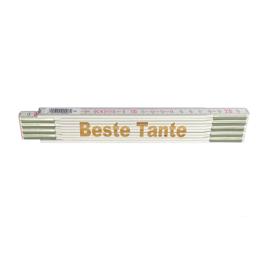 Stabila Zollstock aus Holz mit Lasergravur Beste Tante, weiß, Länge: 2 m - Bild 2
