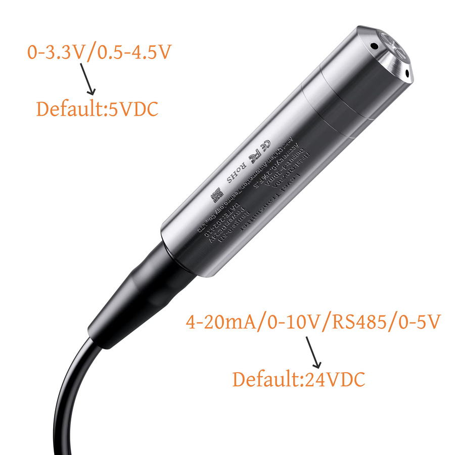 XUYANGQIDIAN Hydrostatischer Flüssigkeitsstandsensor SS304 Sonde für Kraftstoff, Gas und Öl mit 4-20mA, 0-10V oder 0-3.3V Ausgang - Bild 2