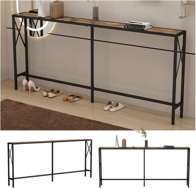 Vicco Konsolentisch Fyrk in Eiche rustikal, B/T: 174 x 20 cm - Bild 1
