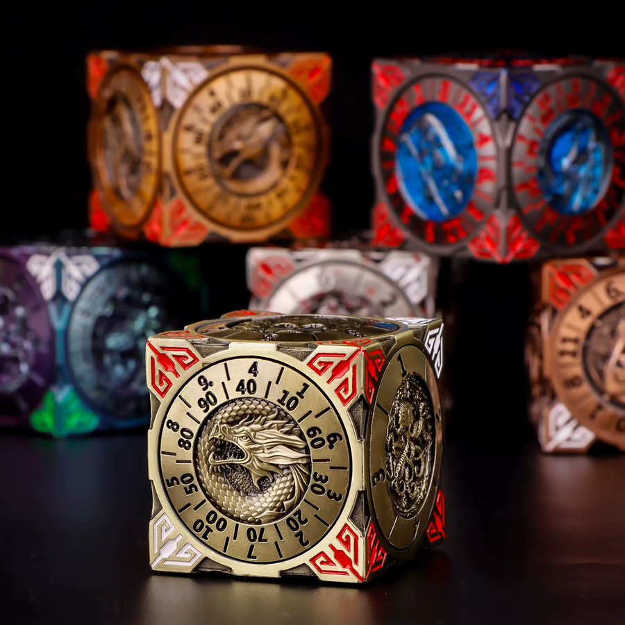 GSF 7-in-1-Spinnerwürfel für DND, Dungeons and Dragons, Metall, Set - Bild 3