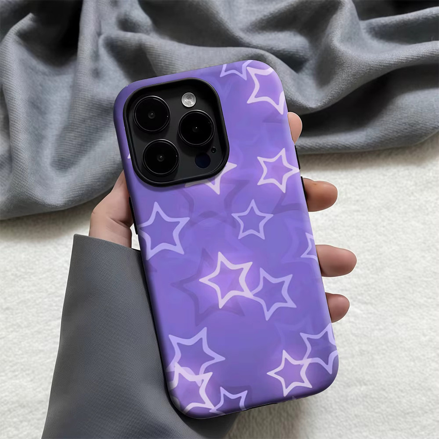 Potdemiel Handyhülle Lavender Star Glow für iPhone 17 16 15 14 13 Pro Max Plus mit doppelschichtiger Rückseite in Purple - Bild 4