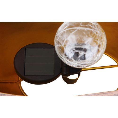 Globo Lighting Solarleuchte LED mit Glas und Metall in Messing/Gold und Braun, Höhe: 45 cm - Bild 2
