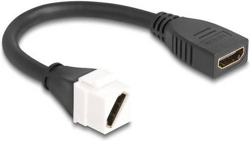 Delock HDMI Anschlusskabel HDMI-A Buchse 0,2 m in Weiß und Schwarz mit vergoldeten Steckkontakten für 8K UHD - Bild 1