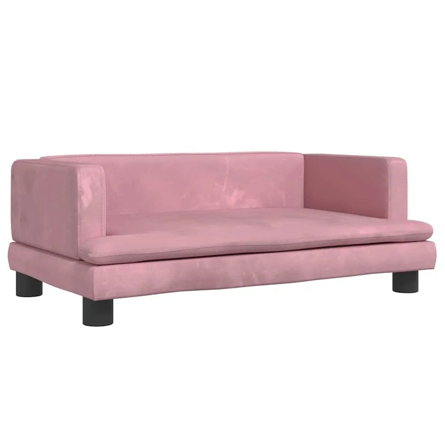 vidaXL Hundebett Sofa aus Samt in Rosa, B/T/H: 80 x 45 x 30 cm - Bild 2