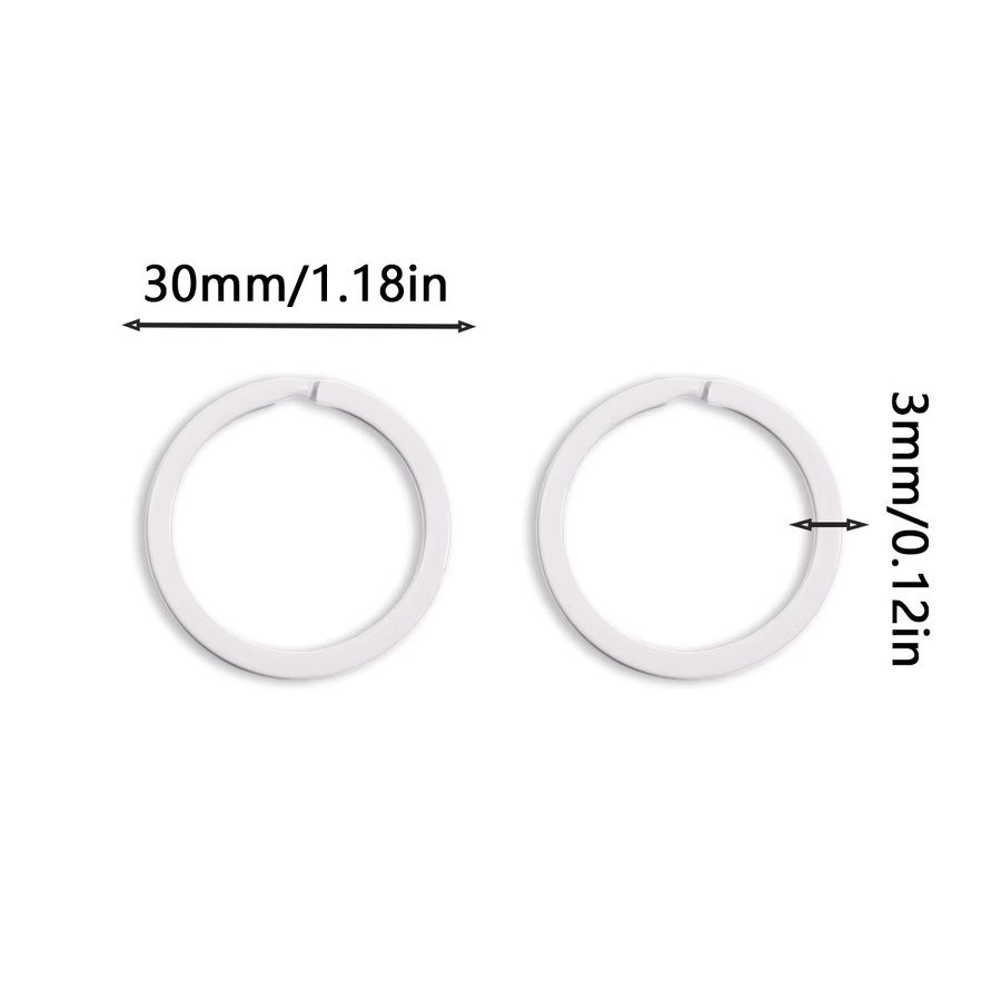 JHNBY Perlenverbinder Flachring, Zinklegierung, Weiß, 30 mm - Bild 2