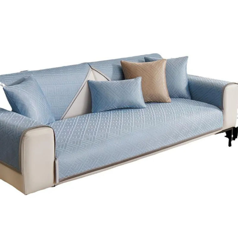 Rutschfestes Sommer Sofa Kissen aus Eis Seide mit floralem Design, B/B: 70 x 70 cm - Bild 2