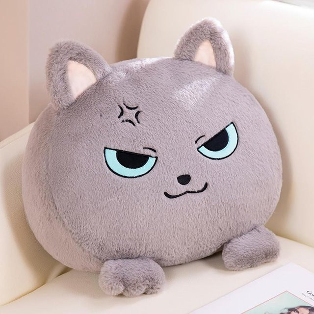 Yiran toy Emote Katze Plüschtier, Grau - Bild 1