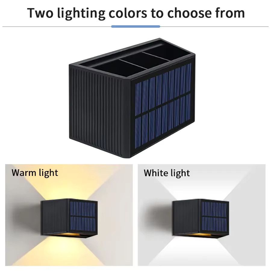 ATcomm LED Solar Wandleuchte Up und Down Outdoor Beleuchtung in Schwarz aus ABS - Bild 5