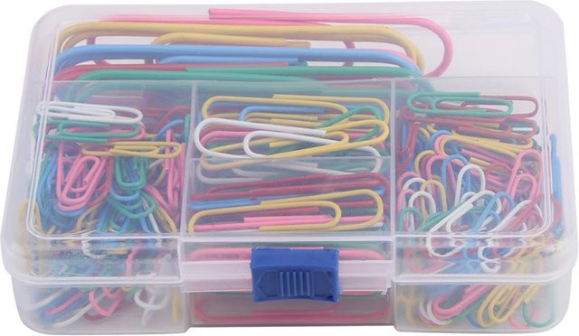DIYelecs Büroklammern aus Metall in Grau und Multicolour, 250 Stück pro Box - Bild 1