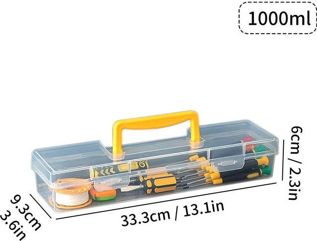 WORTHBUY Kunststoff-Organizer-Box, transparent und grau, tragbare Mehrzweck-Aufbewahrungsbox für Werkzeug und Hardware - Bild 1