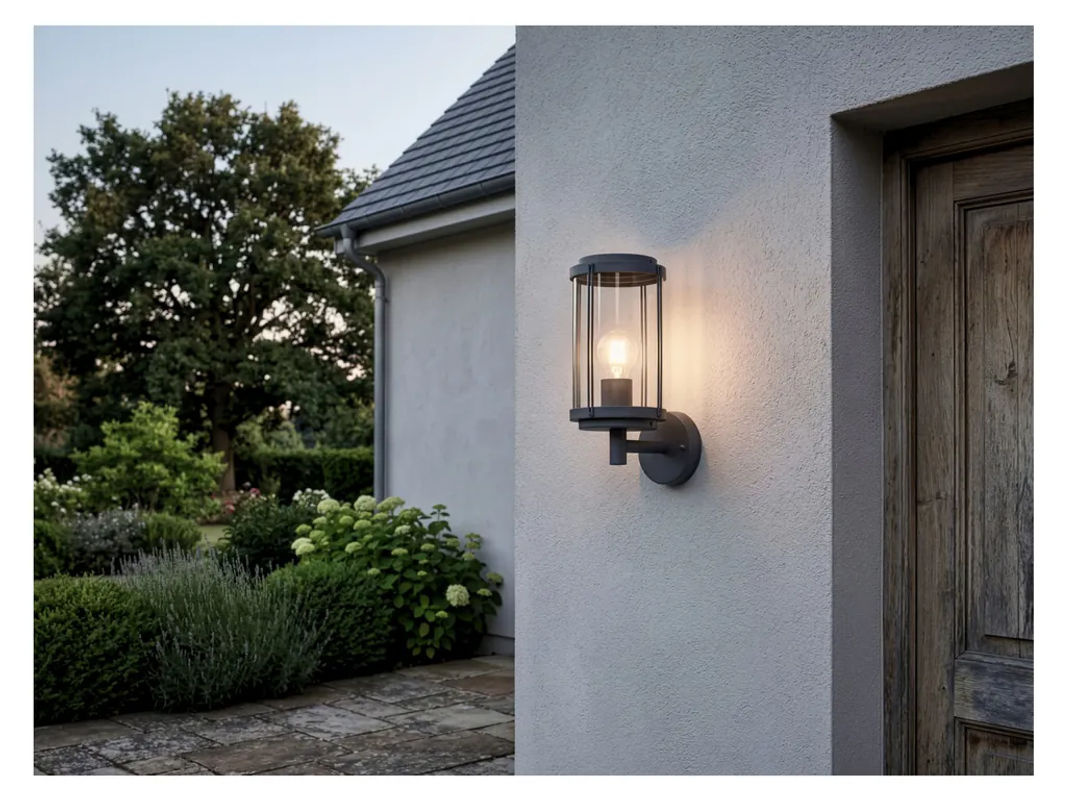 TRIO Außenwandleuchte Tanaro in Anthrazit mit Glas, IP 44, Höhe: 32,5 cm - Bild 4