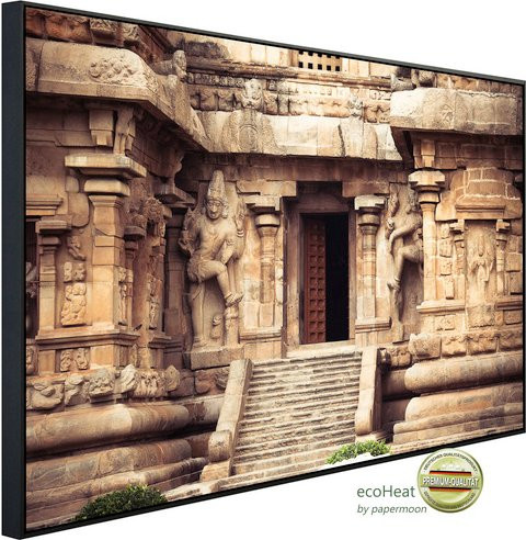 papermoon EcoHeat Infrarotheizung Gangaikonda Cholapuram Tempel mit Matt-Effekt in Bunt, App-Steuerung und Überhitzungsschutz - Bild 1
