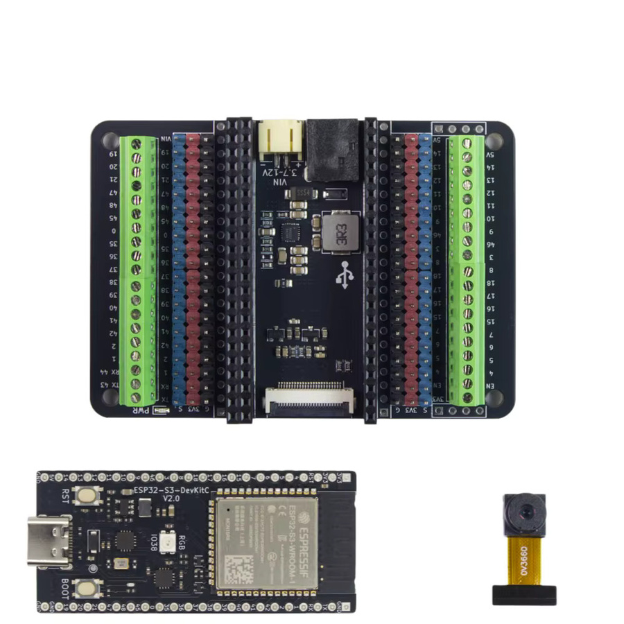 Emakefun ESP32-S3 Erweiterungsplatine in Schwarz mit Kameratreiberschaltkreis und breitem Eingang 3,7-12V - Bild 2