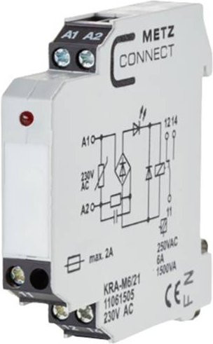 Metz Connect Koppelbaustein KRA-M6/21 1 Wechsler 230V AC in Weiß - Bild 1