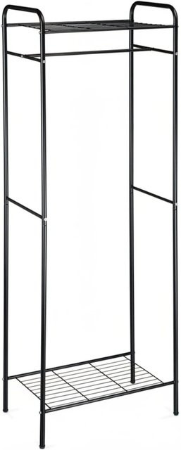 Relaxdays Kleiderständer aus Metall mit Ablage in Schwarz, H: 166 cm, B: 60,5 cm, T: 38 cm - Bild 1