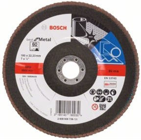 Bosch Fächerschleifscheibe X571 für Metall, Durchmesser: 180 mm, Bohrungs-Ø: 22,23 mm - Bild 2