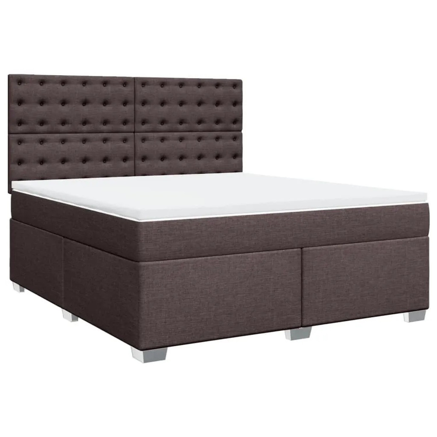 vidaXL Boxspringbett Hybrid mit Matratze und Taschenfederkern, Dunkelbraun, B/T: 180 x 200 cm - Bild 2