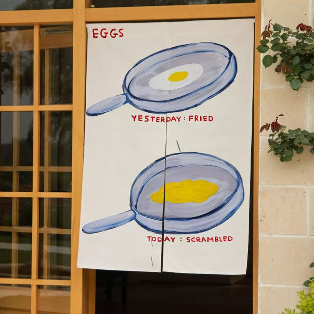 VIKAMA Kreativer Trennvorhang mit Grafikdesign, halbtransparent, für Wohnzimmer, Schlafzimmer oder Küche, Breite: 90 cm, Höhe: 65 cm - Bild 1