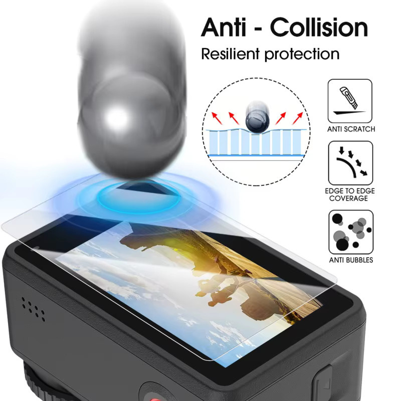 DJI Osmo Action 6 Schutzfolien-Set aus gehärtetem Glas für HD-Display und Objektiv, transparent - Bild 2