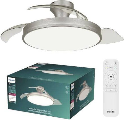 Philips LED Atlas Deckenventilator in Weiß mit Fernbedienung und dimmbarer Beleuchtung, 28W - Bild 1