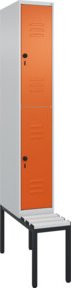 C+P Doppelstock-Spind Classic PLUS Sitzbank mit 1 Abteil und Sicherheits-Drehriegel, Kunststoff-Sitzfläche, B/T/H: 212,0 x 30,0 x 81,5 cm - Bild 1