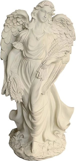 Wetterfester Grabengel von Relaxdays aus Polyresin in Creme, Höhe: 46,5 cm, Breite: 23 cm, Tiefe: 14 cm - Bild 1