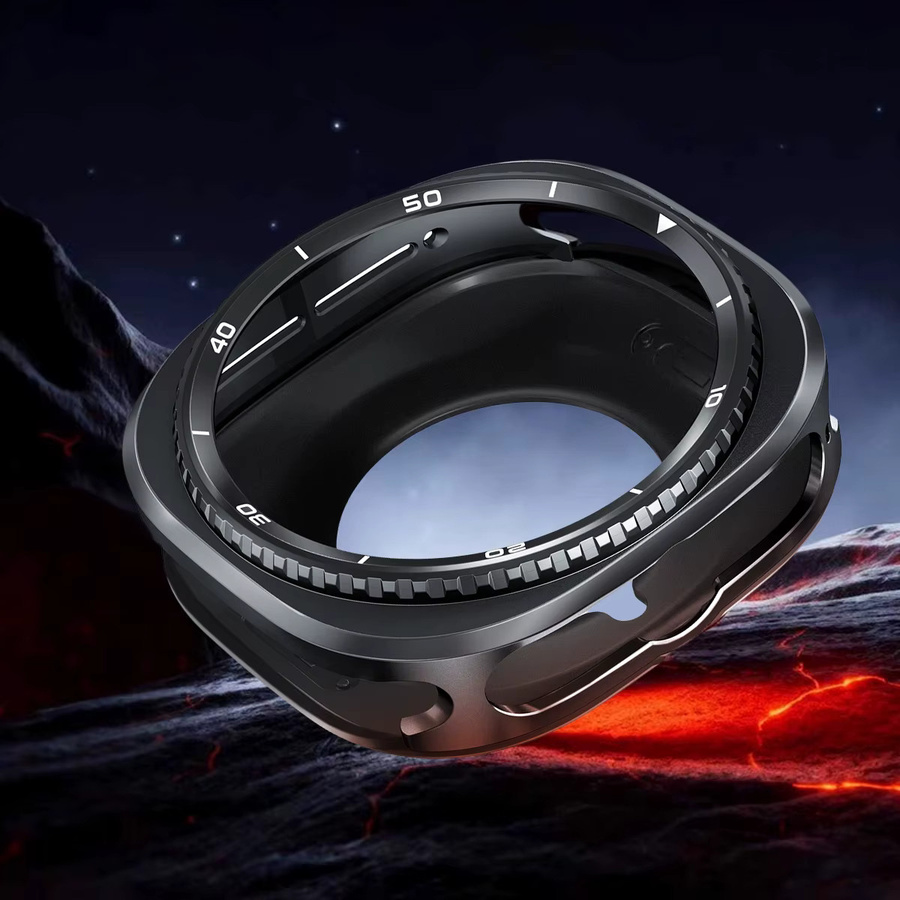 FancyWrist Uhrenzubehör Metall-Schutzhülle für Samsung Galaxy Watch Ultra, 47 mm, Edelstahl, Black Orange, Unisex - Bild 2