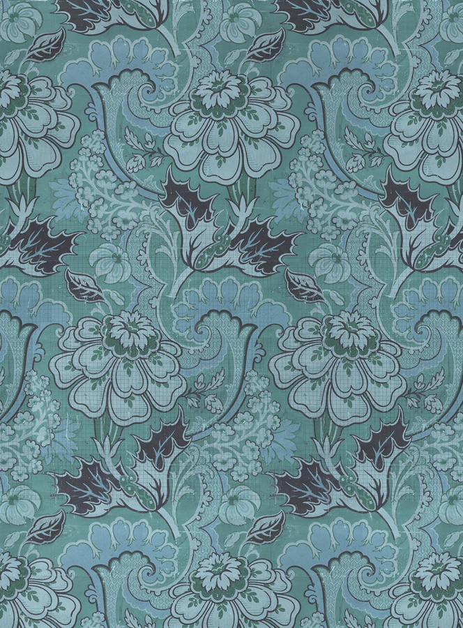 NLXL Mural Big Pattern Paola Wandtattoo mit floralem Vintage-Design in Blau und Grün - Bild 1