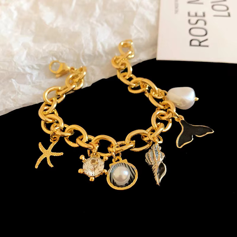 DREJEW Armband, Perle, Messing, Gold, Unisex, Vintage - Bild 3