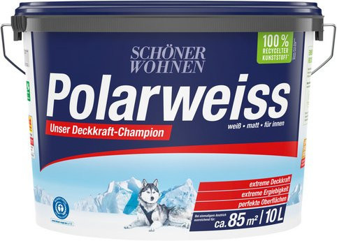 Schöner Wohnen Innenfarbe Polarweiss, Weiß, Matt, 10 Liter - Bild 1