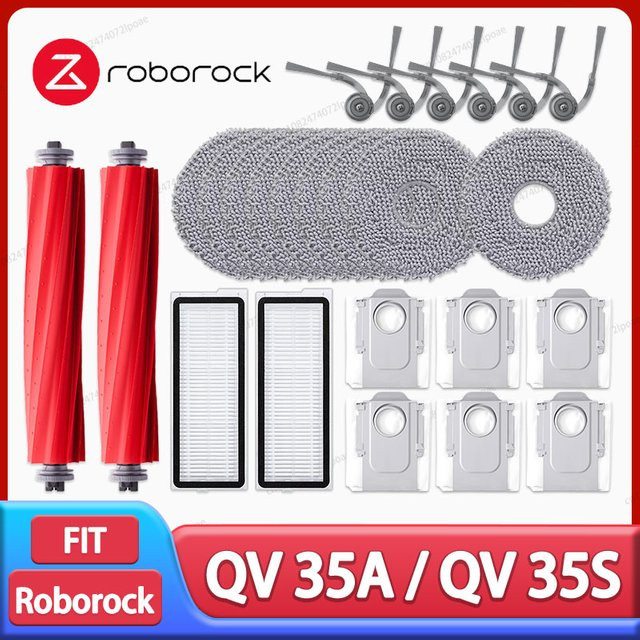 Roborock Ersatzteil-Set für QV 35A und QV 35S mit Hauptbürste, Mopptuch, Hepa-Filter und Staubbeuteln in Multicolour - Bild 1