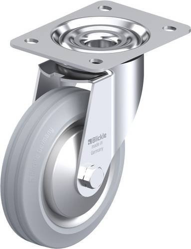 Blickle Lenkrolle LE-VE 150R-SG-FA aus verzinktem Stahl in Silber/Grau mit 150 mm Rad-Durchmesser und einer Tragfähigkeit von 135 kg - Bild 1