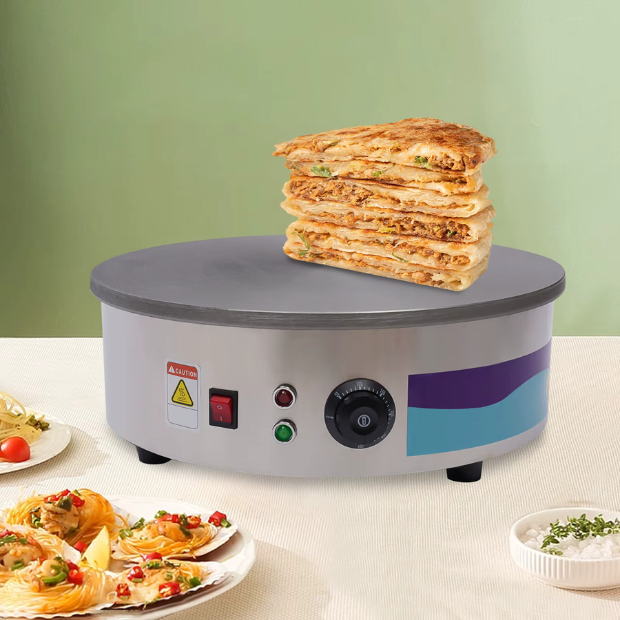 Bymaocar Multifunktionale Crêpes-Maschine mit Temperaturregelung und Zubehör in Silber - Bild 2
