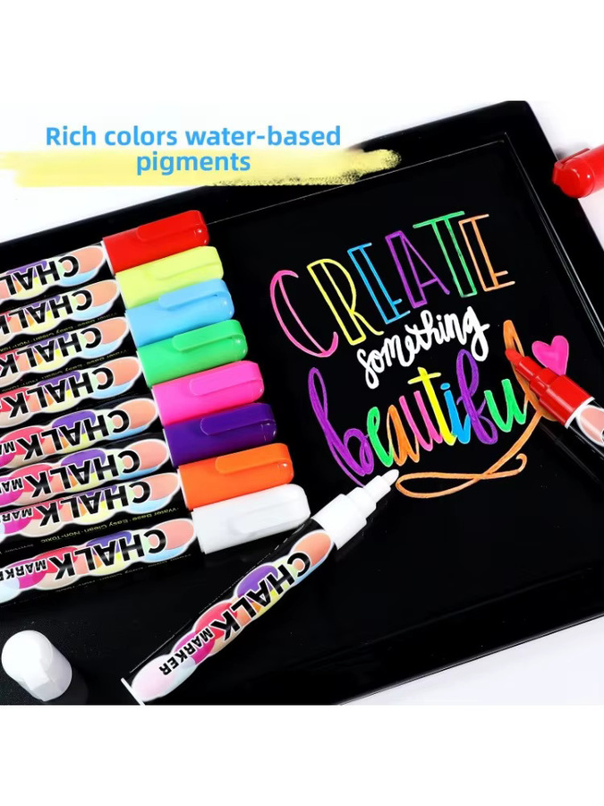 Wasserlösliche Flüssigkreide 6 mm in Mehrfarben als staubfreier Markierungsstift für Whiteboards und LED-Tafeln - Bild 6