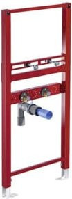 Schell Waschtisch-Montagemodul MONTUS Wandmontage mit Waschbecken und Einlocharmatur, Breite: 115 cm, Farbe: Rot - Bild 1