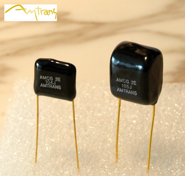 AMTRANS AMCG Audio Kondensator, metallisierter Polypropylen-Film, 0,1 uF -8,2 μF, 250 vDC, 5%, Schwarz, 2 Stück - Bild 1