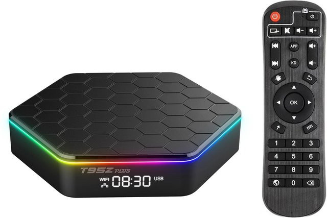 Honor Electronics T95Z Plus Smart TV Box mit Android 12.0, Allwinner H618 Quadcore, 4K Media Player, 6K Dekodierung, WiFi6 und Bluetooth 5.0, Schwarz - Bild 1