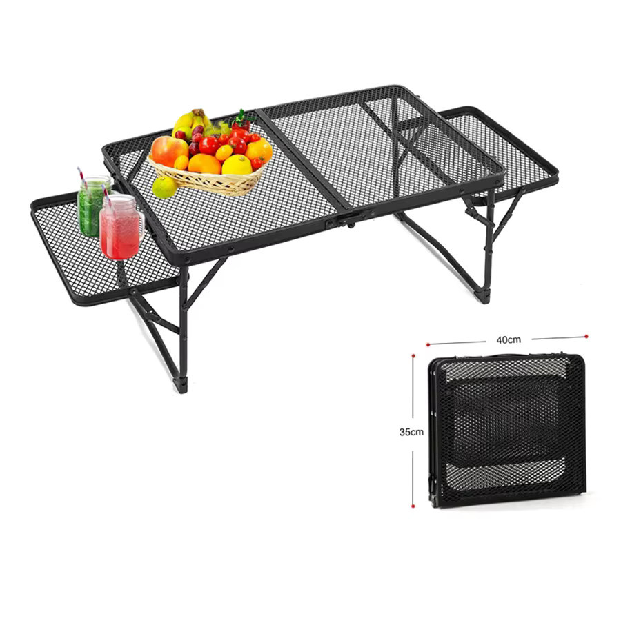 AZULBLANCO Klappbarer Camping-Grilltisch für Outdoor und Picknick mit Gitteroberfläche - Bild 2