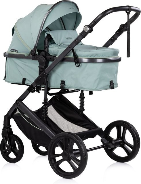 Chipolino Kinderwagen 2 in 1 Amore Kombikinderwagen mit Wickeltasche und Getränkehalter in Türkis - Bild 1