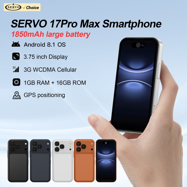 SERVO 17PRO MAX Pocket Smartphone mit Android OS, 3,75 Zoll Display, 2,0 MP Kamera und 2 SIM-Karten in Weiß - Bild 1