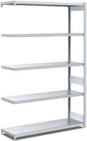 Bito Fachbodenregal Typ L, verzinkt, Farbe: Silber, B/T/H: 100 x 42,4 x 200 cm, Belastbarkeit pro Anbaufeld: 100 kg - Bild 1