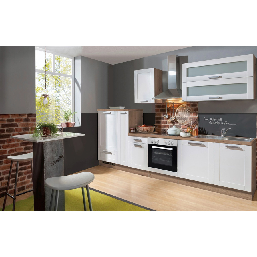 Menke Küchenzeile Artisan Premium Landhaus Weiß Artisan-Eiche Nachbildung Breite: 310 cm, Tiefe: 60 cm, Höhe: 133 cm - Bild 2