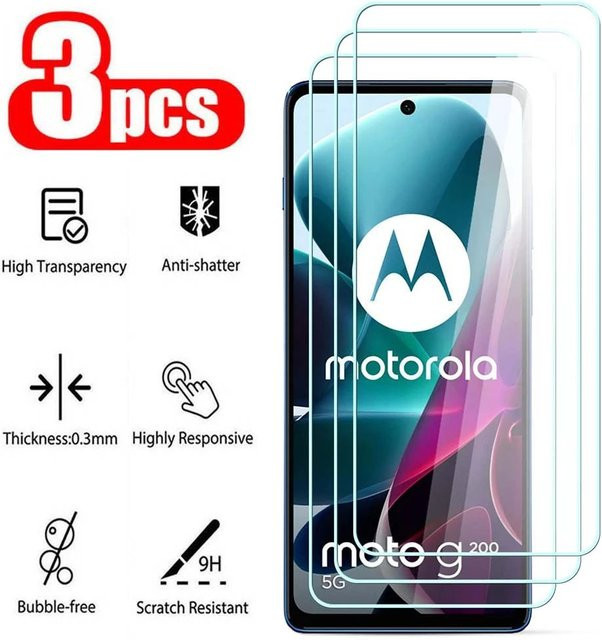3er-Set Panzerglas Displayschutz für Motorola Moto E20 E22 E22i E22s E30 E32 E32s E40 E6 E6s E7 plus Power E7i transparent - Bild 1