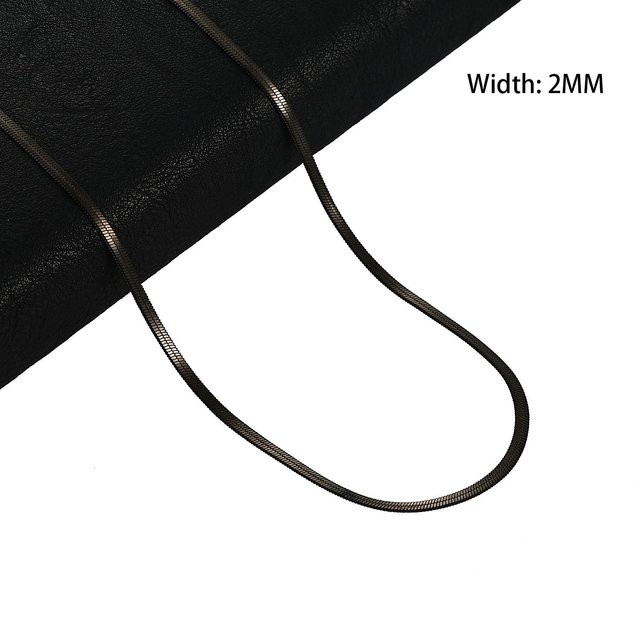 YULIN Kette Flachkettenglied, Edelstahl, Schwarz, 55 cm, Unisex - Bild 1