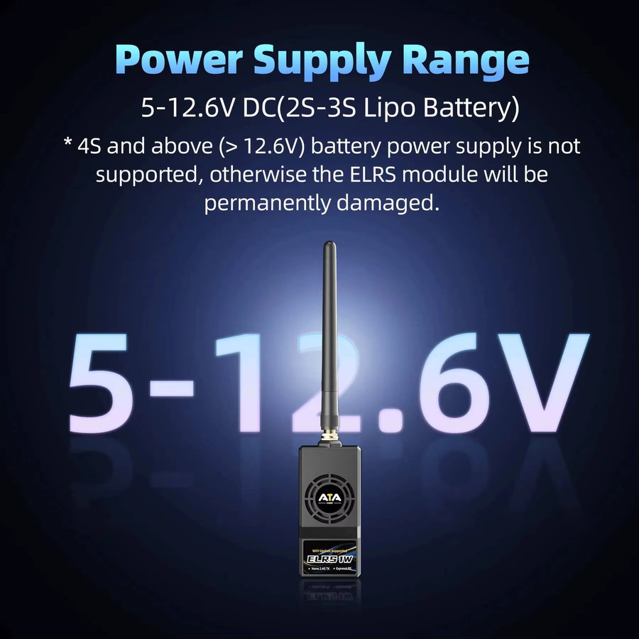 Radiolink ATA ELRS 2,4 GHz Nano-Außenmodul 1 W in Schwarz für FPV-Drohnen und Sender T16D/T12D/Futaba/Jumper/Radiomaster - Bild 2